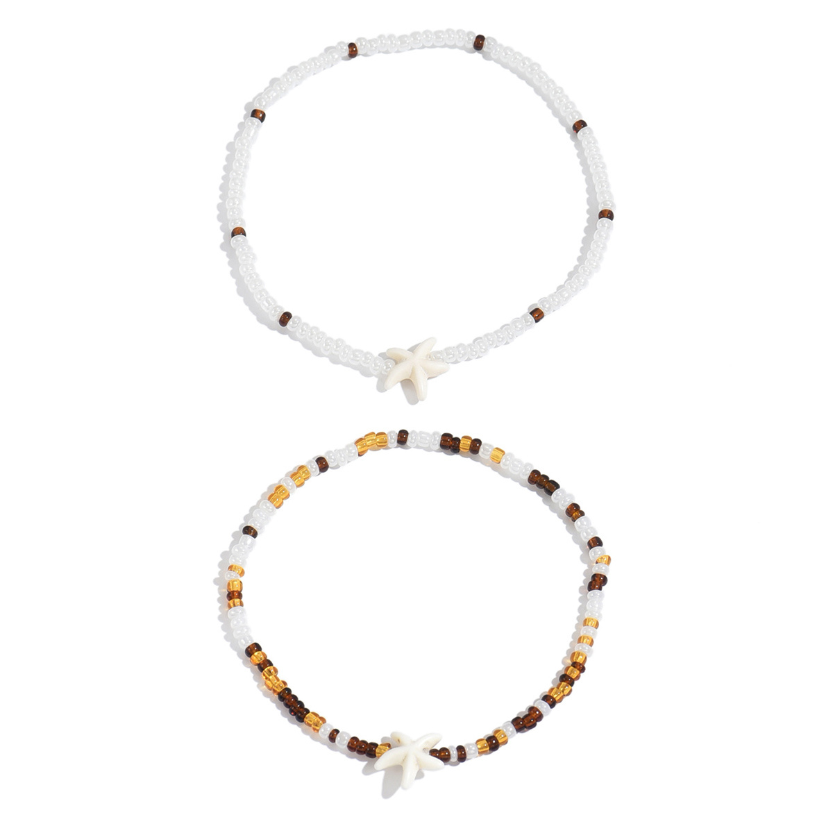 2pc Women's Summer Bohemian Seed Bead Bracelet Set